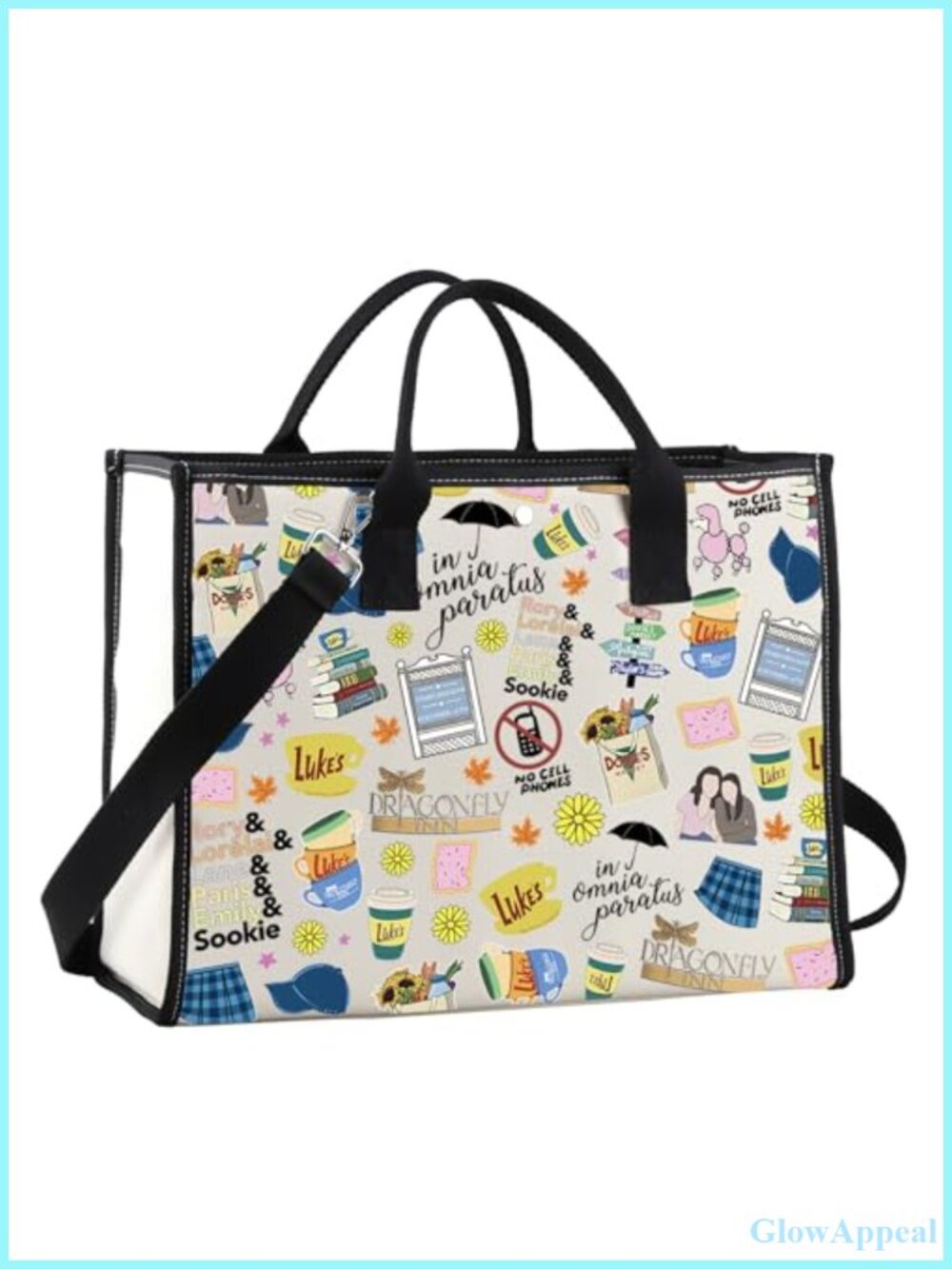 Cotton Canvas Tote Bag Luke's Diner TV Show Inspired Shoulder Bag